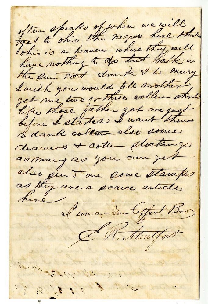 Page 3 of Elias Riggs Monfort letter dated July 27, 1862